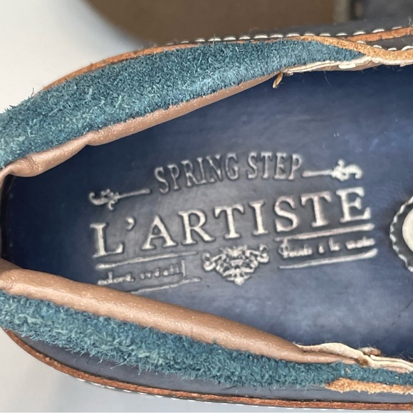 L'ATISTE Women's Navy Blue Leather Shoes size EU 38. US 7.5/8. See condition. - Picture 11 of 13